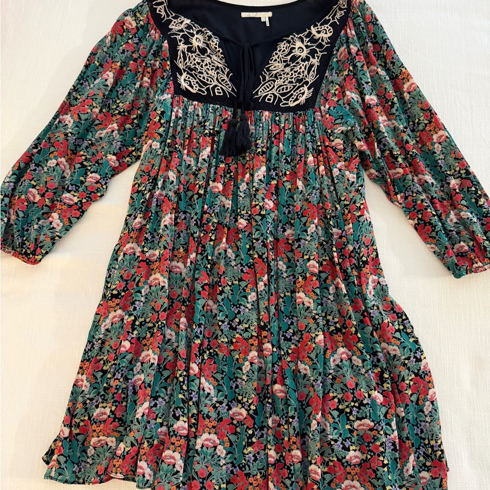 Anthropologie Floral Mini Dress - Multicolor